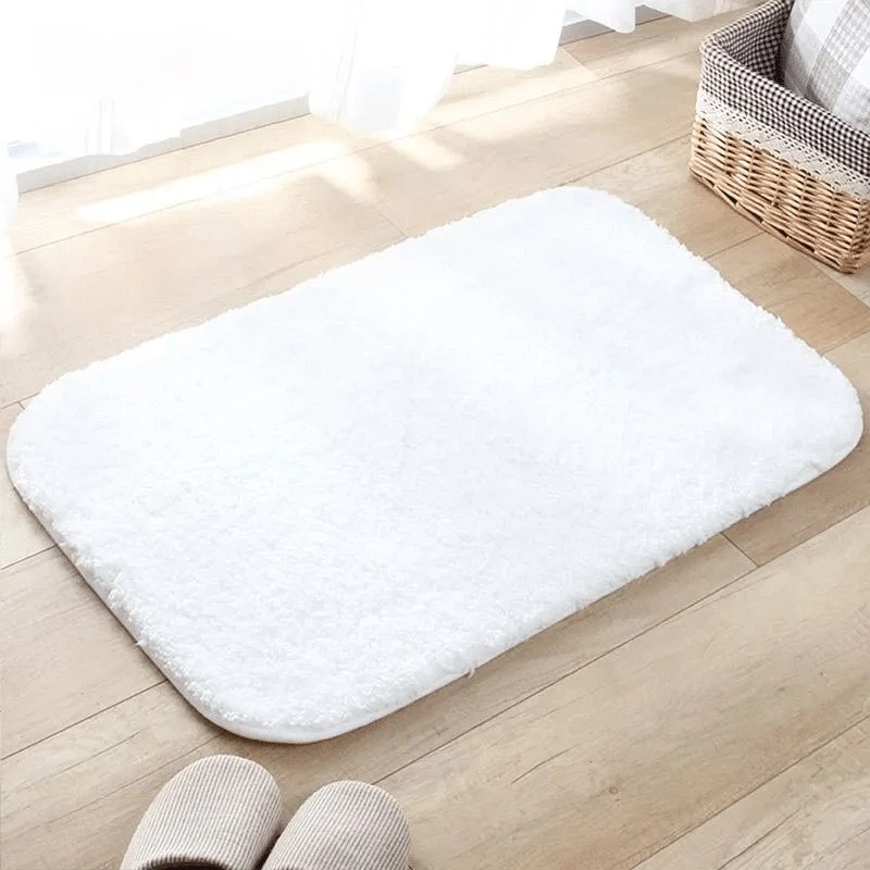 Five Star Hotel White Door Mat Toilet Carded Cotton Bath Rugs suppliers